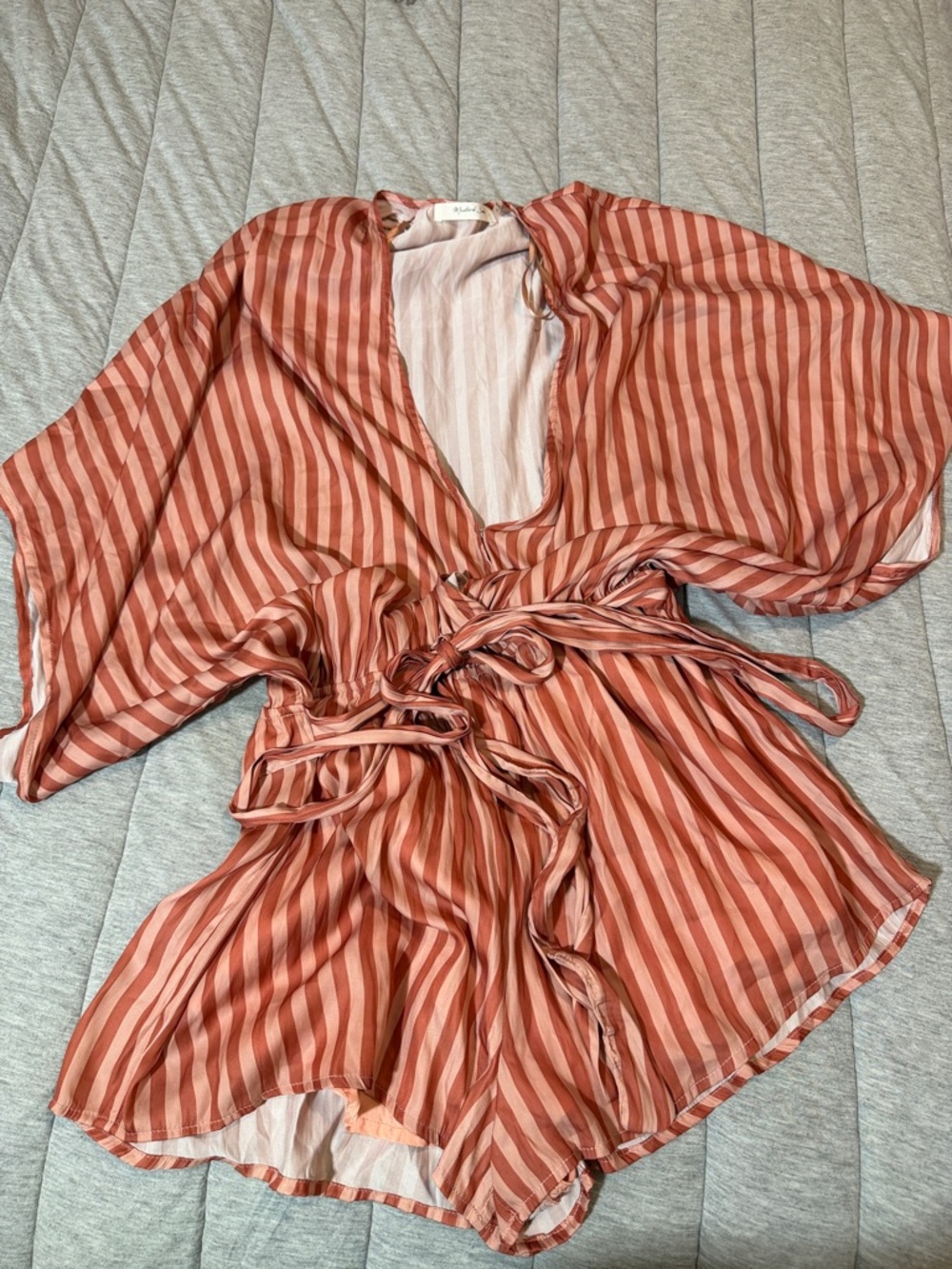 Mustard Seed Pink and Rust Striped Romper